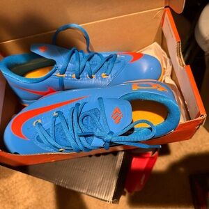 Nike Blue and Orange Soccer Cleats